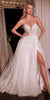 Ladivine CD0230W Long Strapless Layered Tulle Bridal Gown