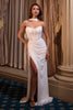 Ladivine CD383W Fitted Chiffon Bridal Gown Strapless Scoop Neck