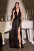 Ladivine CD412 Elegant Plunging Halter Flowing A-Line Gown