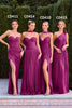 Ladivine CD415 One Shoulder Pleated Luminescent Chiffon Flowy Gown