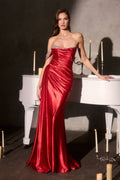 Ladivine CD420 One Shoulder Luxe Shimmer Glitter Stretch Fitted Gown