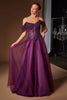 Ladivine CD657 Off the Shoulder A-line Ballgown Tulle Dress