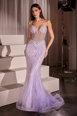 Ladivine CD759 Embellished Fit & Flare Prom Dress