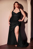 Ladivine CD796C Dress Stretch Satin Halter Fitted Curve Gown