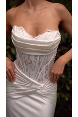 Ladivine CD797W Dress Strapless Sweetheart Satin Wedding Gown