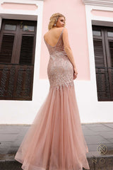 Nox Anabel F1467 Long Sweetheart Sleeveless Tulle Mermaid Gown