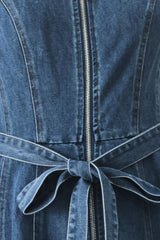 INDIGO SILHOUETTE DENIM MIDI DRESS