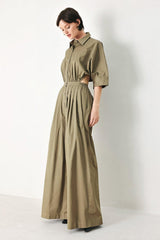 OLIVE DAYDREAM WOVEN JUMPSUIT