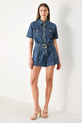 PLAY MODE DENIM ROMPER