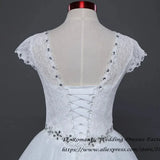 Plus size Vestidos De Novia Real Photo Red pure White Lace O-neck Sequins Wedding Dresses Cheap Princess Bride Gowns Frock HS587