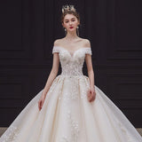 Elegant Off The Shoulder Wedding Gown EDW469