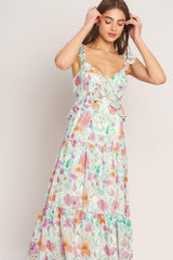 HEAVENLY BLOSSOM WOVEN MAXI DRESS