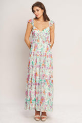HEAVENLY BLOSSOM WOVEN MAXI DRESS