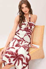 PALM SIREN WOVEN MIDI DRESS