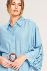AZURE COAST WOVEN MINI DRESS