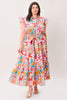 RIVIERA MOSAIC WOVEN MIDI DRESS