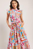 RIVIERA MOSAIC WOVEN MIDI DRESS