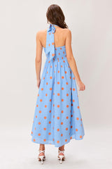 COTTON CANDY SKY DOT WOVEN MIDI DRESS