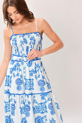 SANTORINI DREAM WOVEN MAXI DRESS
