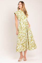 SOFT ZEBRA WOVEN MIDI SHIRT DRESS