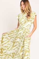 SOFT ZEBRA WOVEN MIDI SHIRT DRESS