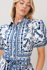 ISLAND PULSE WOVEN MINI DRESS