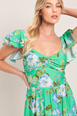 FRESH BLOSSOM WOVEN MAXI DRESS