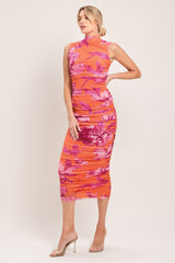 PARADISE GLOW POWER MESH MIDI DRESS