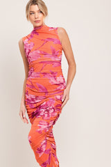 PARADISE GLOW POWER MESH MIDI DRESS
