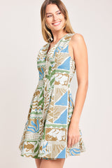 DESERT MOSAIC WOVEN MINI DRESS