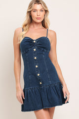 RIVET ROMANCE DENIM MINI DRESS