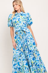 OCEAN GARDEN WOVEN MIDI DRESS