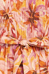 APRICOT BLOSSOM WOVEN MIDI DRESS
