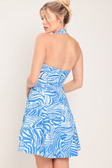 BLUE LAGOON CHIC WOVEN MINI DRESS