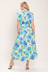 MODERN BLOOM WOVEN MIDI DRESS