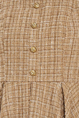 CAMBRIDGE COLLAR WOVEN TWEED MINI DRESS