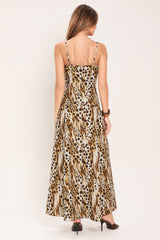 CHEETAH TRAIL WOVEN MAXI DRESS