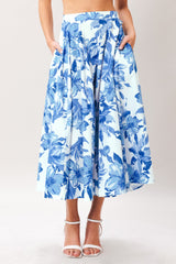 SKY BLOSSOM WOVEN FULL CIRCLE SKIRT