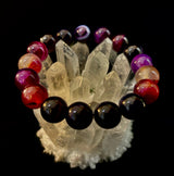 Royal Aura Purple Agate Bracelet – 12mm Reiki-Infused Statement Bracelet (Medium–Large Fit)