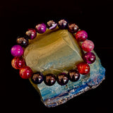 Royal Aura Purple Agate Bracelet – 12mm Reiki-Infused Statement Bracelet (Medium–Large Fit)
