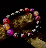 Royal Aura Purple Agate Bracelet – 12mm Reiki-Infused Statement Bracelet (Medium–Large Fit)