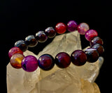 Royal Aura Purple Agate Bracelet – 12mm Reiki-Infused Statement Bracelet (Medium–Large Fit)