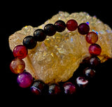 Royal Aura Purple Agate Bracelet – 12mm Reiki-Infused Statement Bracelet (Medium–Large Fit)
