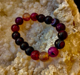Royal Aura Purple Agate Bracelet – 12mm Reiki-Infused Statement Bracelet (Medium–Large Fit)