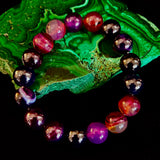 Royal Aura Purple Agate Bracelet – 12mm Reiki-Infused Statement Bracelet (Medium–Large Fit)