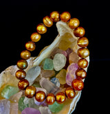 Golden Glow Freshwater Pearl Bracelet – 8–9mm Reiki-Infused Elegance (Medium Fit)