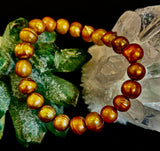 Golden Glow Freshwater Pearl Bracelet – 8–9mm Reiki-Infused Elegance (Medium Fit)