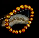 Golden Glow Freshwater Pearl Bracelet – 8–9mm Reiki-Infused Elegance (Medium Fit)
