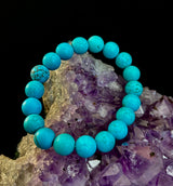 Tranquil Strength Magnesite Turquoise Bracelet – 10mm Matte Reiki-Infused Power Bracelet (Medium–Large Fit)