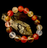 Solar Glow Cherry Quartz Bracelet – 12mm Matte Reiki-Infused Energy Bracelet (Medium Fit)